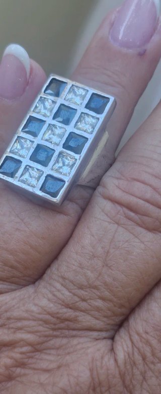 Anillo Plata Circonitas y Ónix