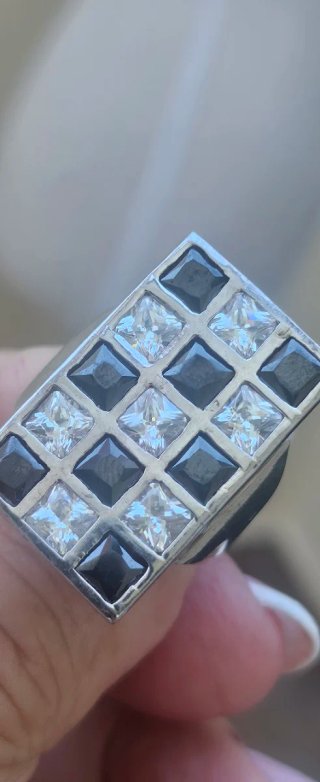 Anillo Plata Circonitas y Ónix