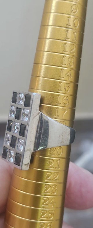 Anillo Plata Circonitas y Ónix