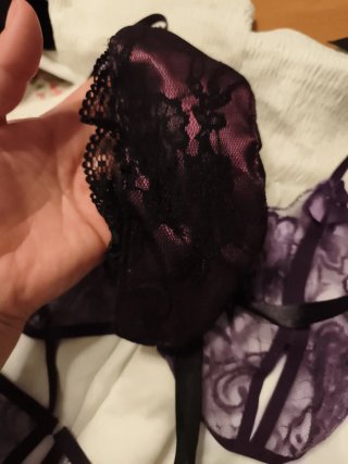 Conjunto lencería morado sexy talla única
