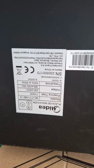 Placa de inducción Midea, nueva