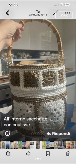 Borsa secchiello uncinetto