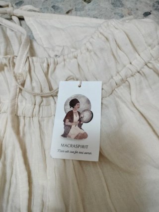 Vestido Boho Chic MACRASPIRIT Blanco Talla Única
