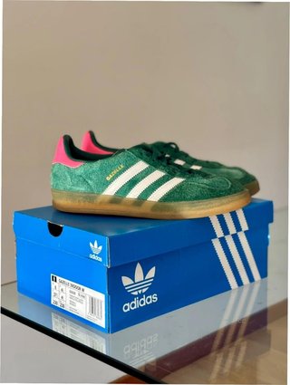 Adidas Gazelle Indoor Verde/Rosa Talla 37