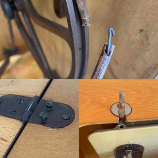 Máquina de coser Singer antigua con mueble