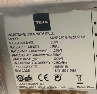 Microondas Teka Gris con Grill