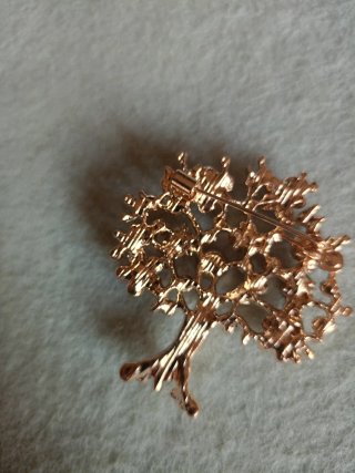 Spilla vintage albero vita con cristalli colorati