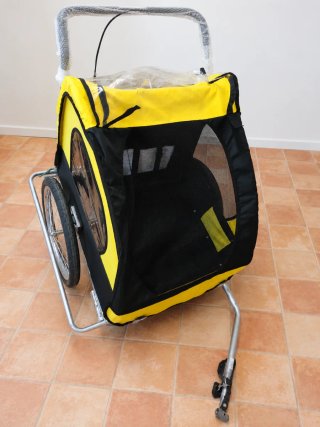 Carro remolque para bicicleta amarillo