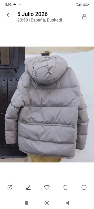 Chaqueta acolchada Zara beige hombre