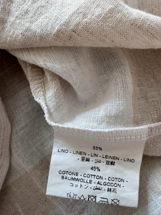 Camicia lino/cotone beige/bianca Tg L