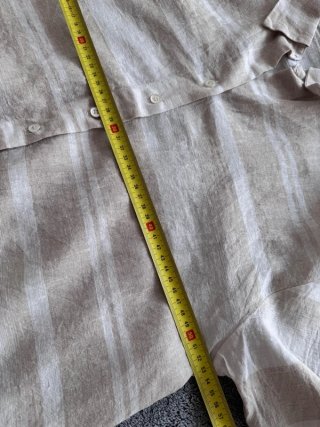 Camicia lino/cotone beige/bianca Tg L