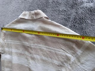 Camicia lino/cotone beige/bianca Tg L