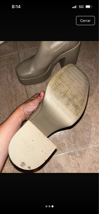 Botas Pull&Bear tacón plataforma beige