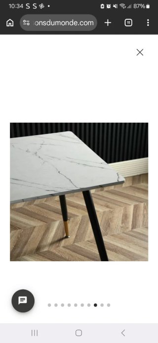 Mesa de comedor mármol y metal