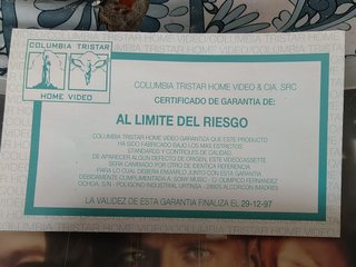 VHS Al Límite del Riesgo PROBADA Y CON EL CERTIFIC