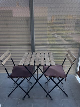 Mesa y 2 Sillas Terraza Plegables