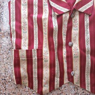Chaleco Hecho a Mano Talla L Rayas Flores