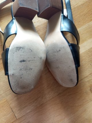 Sandalias LH negras mujer talla 39 tacón 5cm