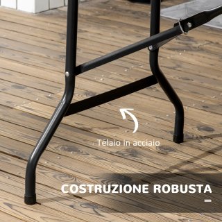 Tavolo Pieghevole da Giardino 6 Posti Acciaio HDPE