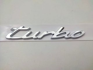 LETRAS PORSCHE TURBO E-HYBRID PLATA NEGRO ROJO