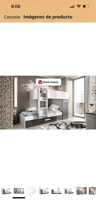 Litera 3 camas gris y blanco