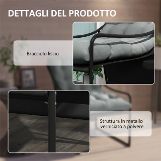 Poltrona da Giardino Acciaio Poliestere Grigia