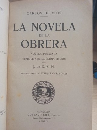 Libro antiguo La novela de la obrera 1914