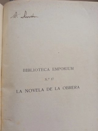 Libro antiguo La novela de la obrera 1914
