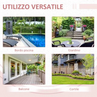 Tavolino da Giardino Pieghevole in Rattan Grigio