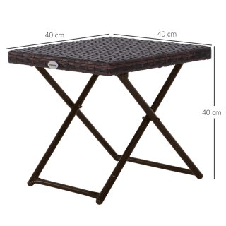 Tavolino da Balcone Pieghevole Rattan 40x40x40cm