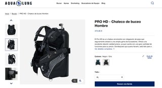 Chaleco Buceo Aqualung ProHD - 3 usos - Talla XL