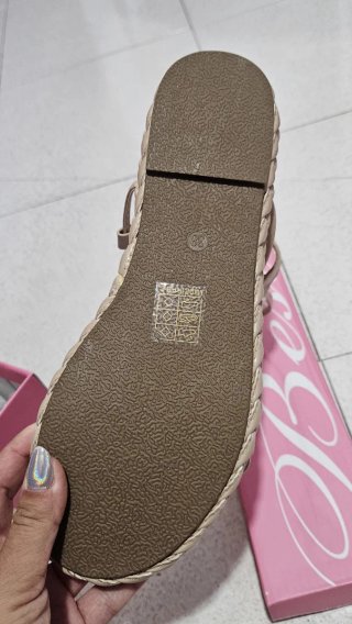 Sandali schiava intrecciati similpelle beige