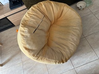 Puf de pana amarillo sofa sillon puff salon 100cm