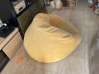 Puf de pana amarillo sofa sillon puff salon 100cm