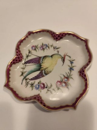 Mini Plato Rosenthal Kronach Pájaro Flores