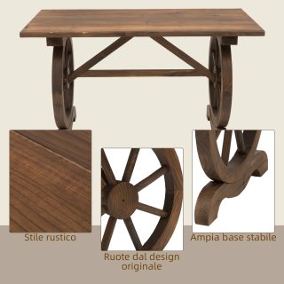 Tavolo Country Giardino 110x60x65 cm Legno Abete