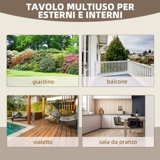 Tavolo Country Giardino 110x60x65 cm Legno Abete