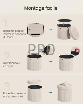 Taburete de almacenaje plegable