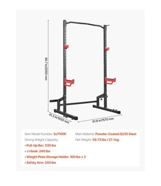 Jaula Gimnasio VEVOR SJ7100F Rack