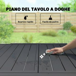 Tavolo Allungabile Giardino 4-6 Posti 80/160x80cm