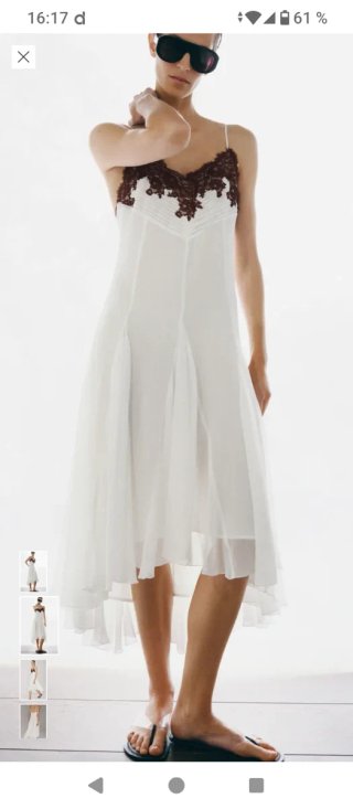 Vestido MIDI Zara encaje blanco