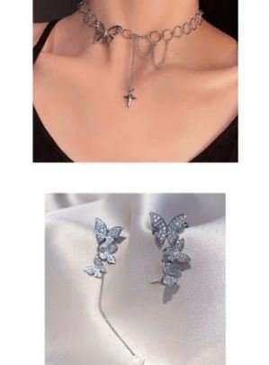 Set gargantilla mariposa y pendientes.