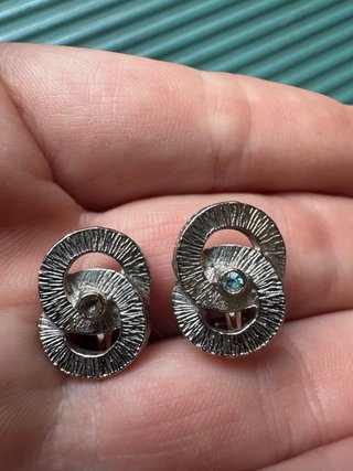 Orecchini cerchio spirale clip vintage