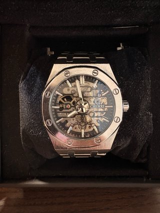 Reloj Rorios Automático Esqueleto Plata