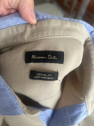 Polo Massimo Dutti Beige y Azul