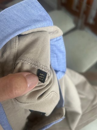 Polo Massimo Dutti Beige y Azul