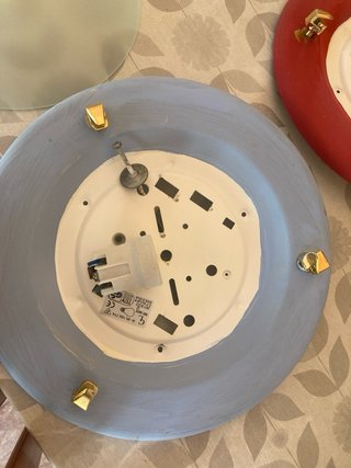 2 Plafones Techo Luz Azul y Burdeos