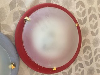 2 Plafones Techo Luz Azul y Burdeos