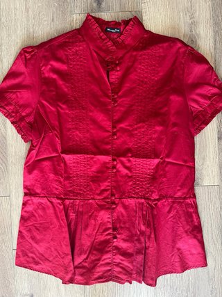 Blusa Massimo Dutti roja con tablas