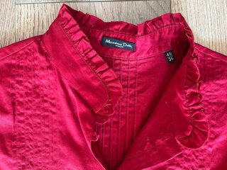 Blusa Massimo Dutti roja con tablas